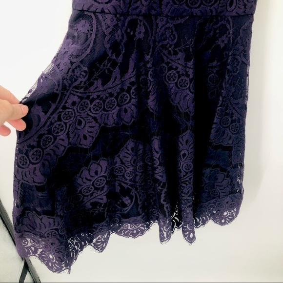 BB Dakota Purple lace A-line dress size 4 - Picture 9 of 15